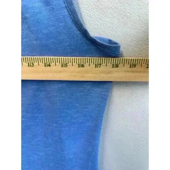 Columbia Women's Size Large Cades Cape Blue Tank Top Split Lower Back - Picture 3 of 7